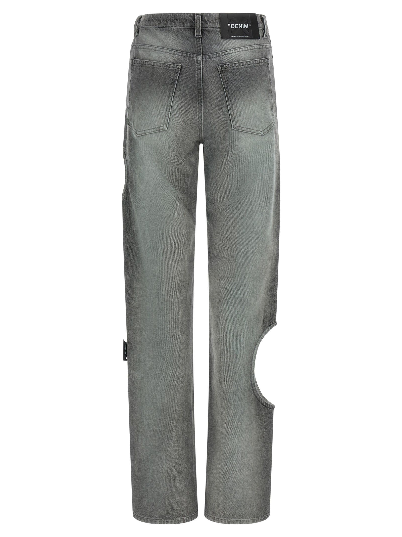 Graue Jeans aus Baumwolle im geraden Schnitt