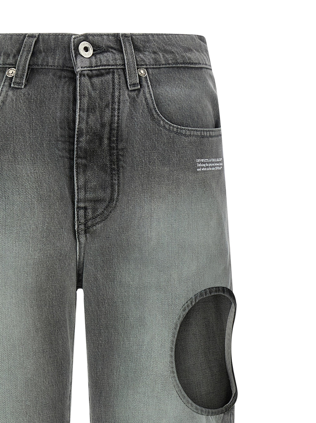 Graue Jeans aus Baumwolle im geraden Schnitt