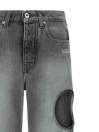 Graue Jeans aus Baumwolle im geraden Schnitt
