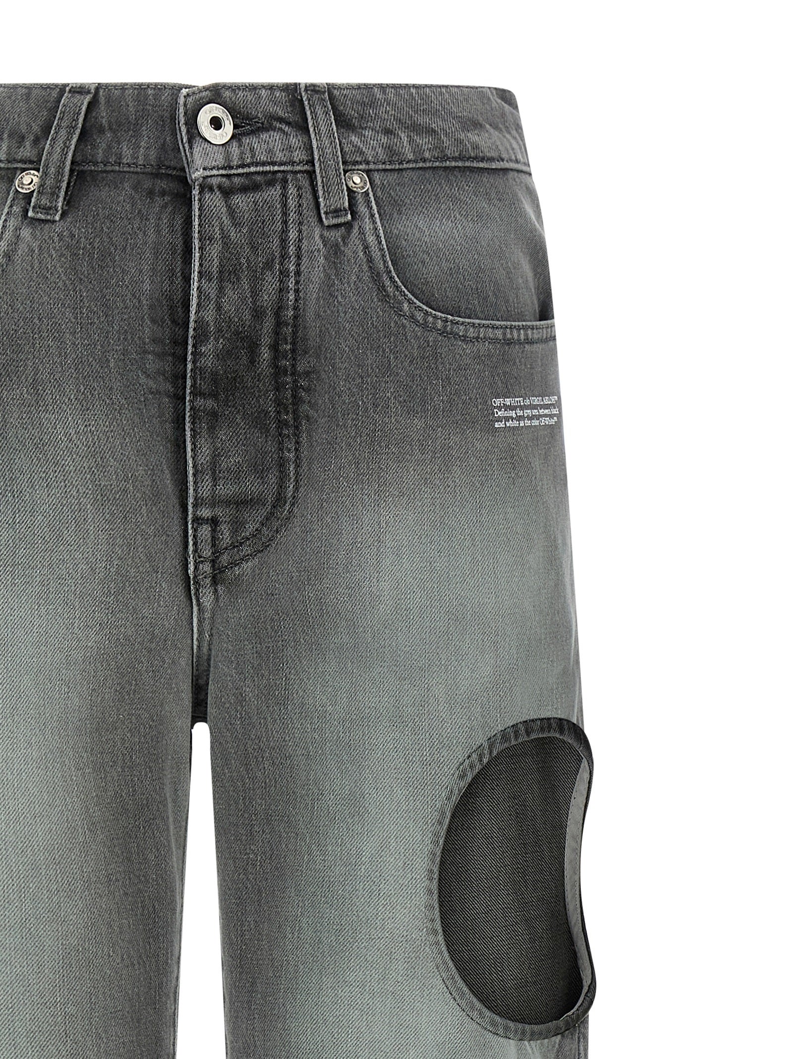 Graue Jeans aus Baumwolle im geraden Schnitt