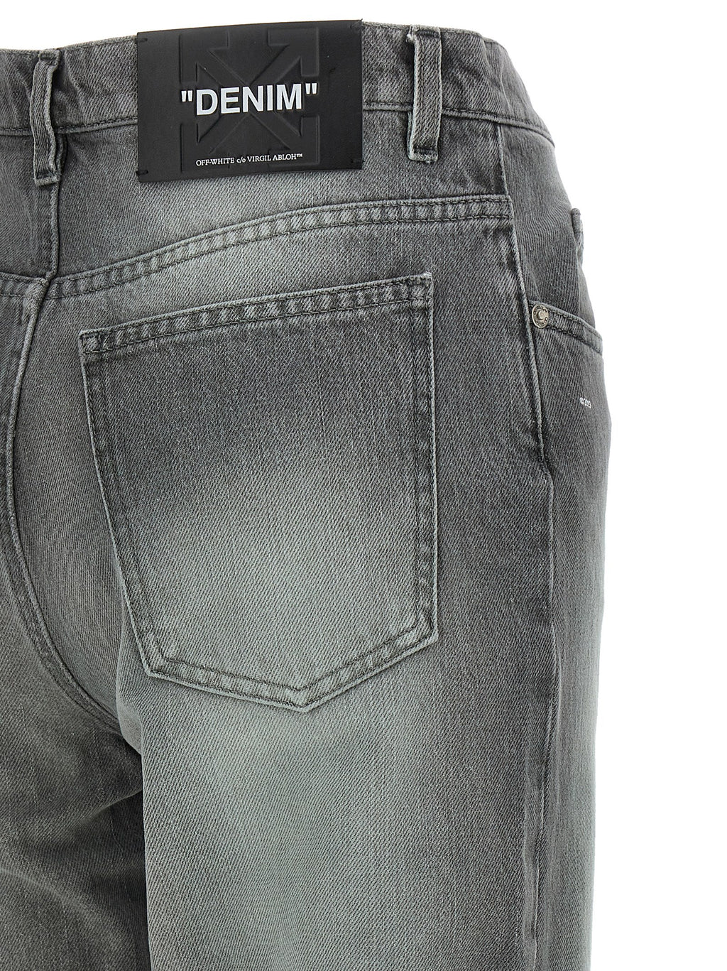 Graue Jeans aus Baumwolle im geraden Schnitt