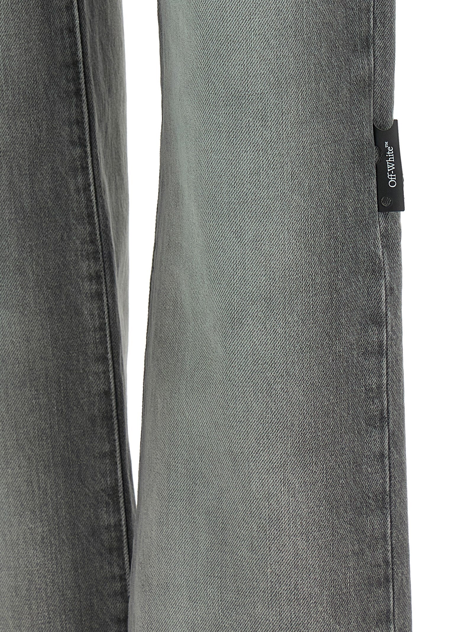 Graue Jeans aus Baumwolle im geraden Schnitt