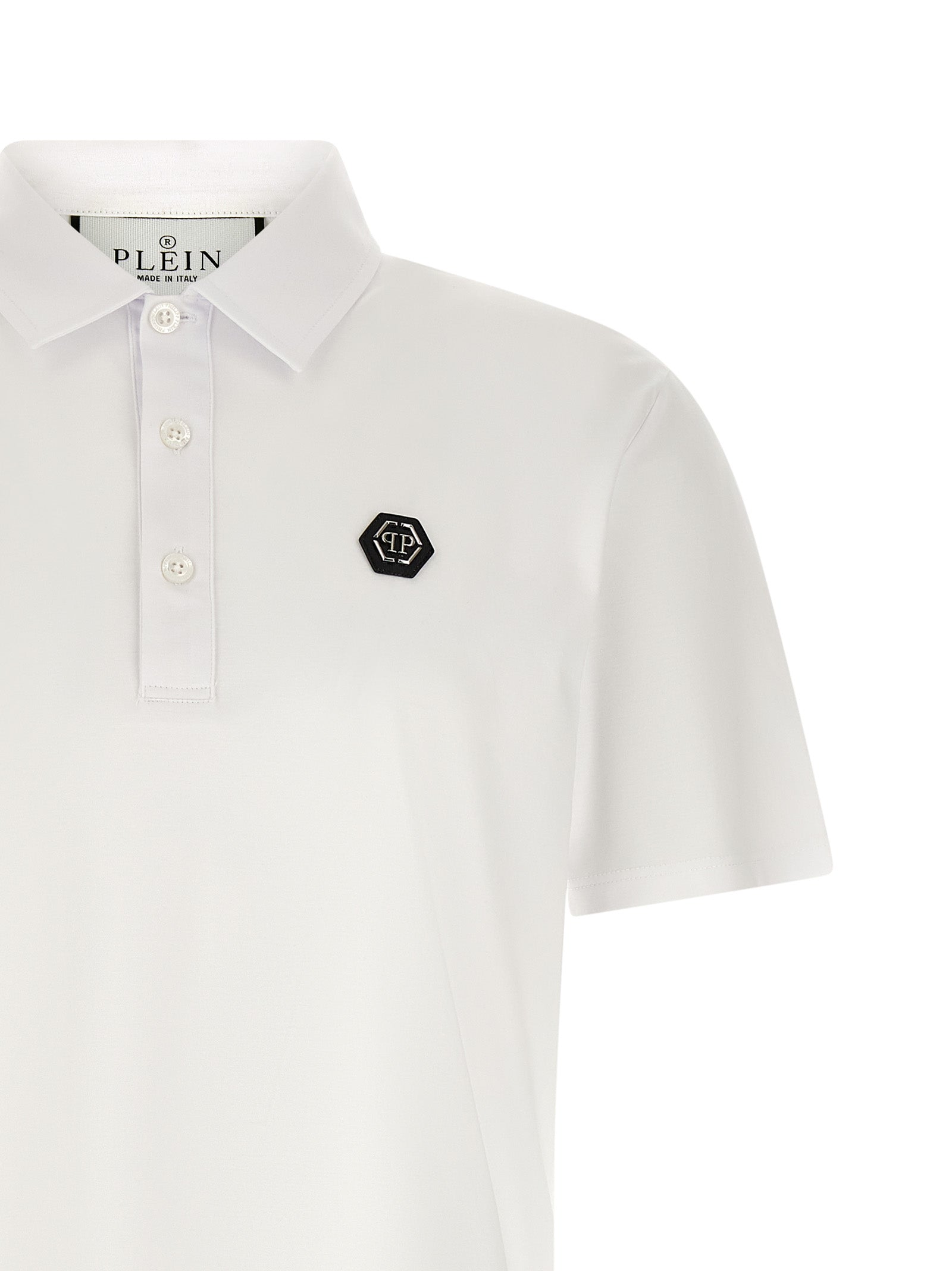 Weißes Poloshirt aus Baumwolle