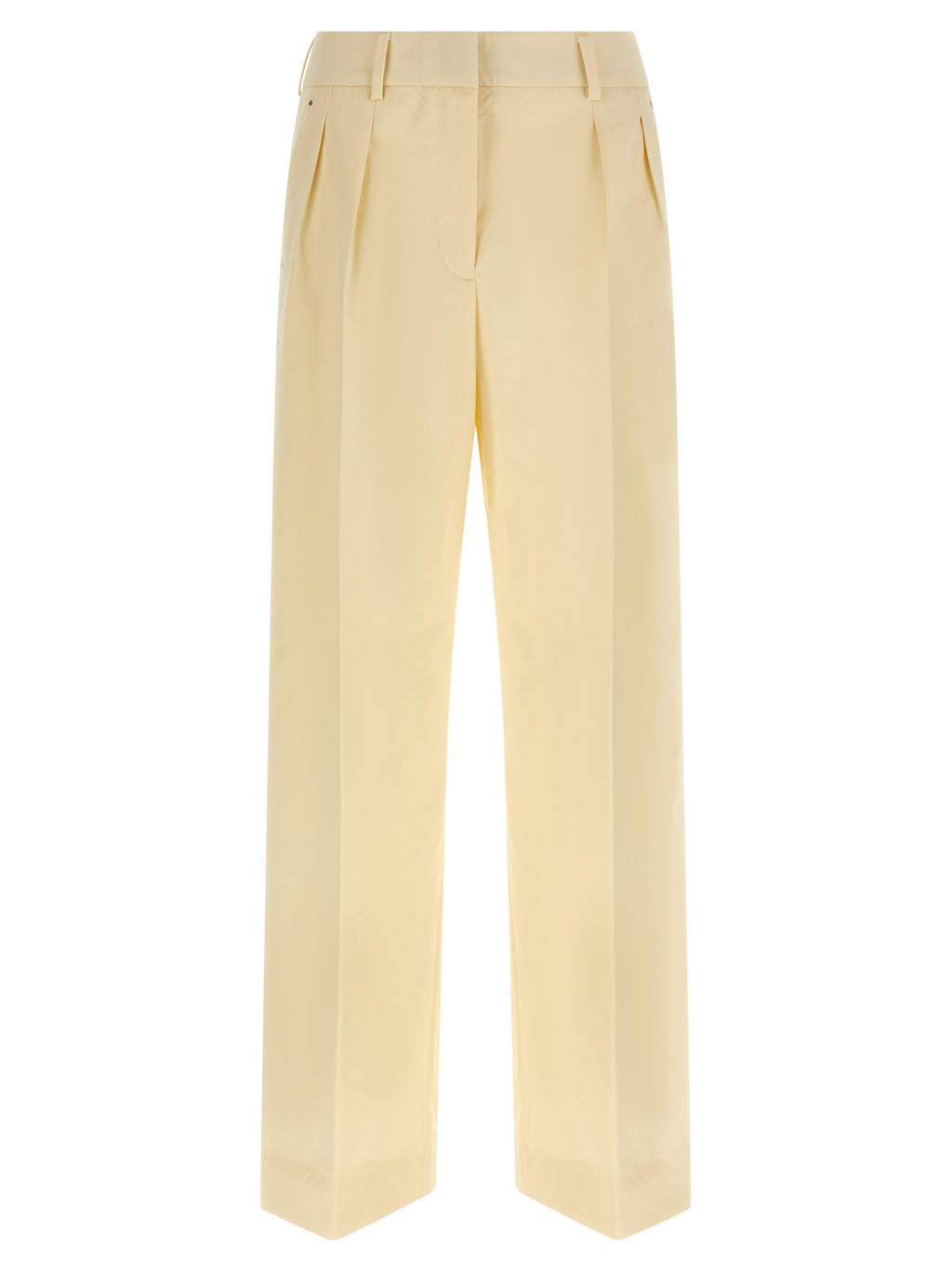 Beige Baumwoll-Anzughose
