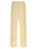 Beige Baumwoll-Anzughose