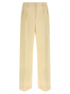 Beige Baumwoll-Anzughose