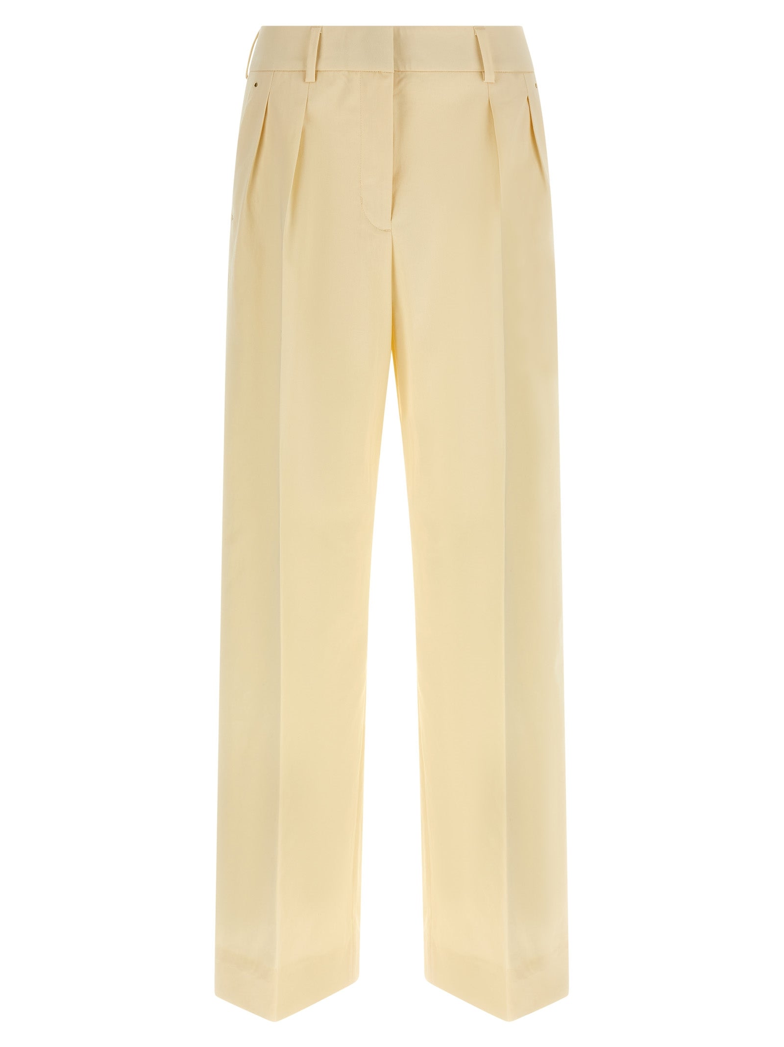Beige Baumwoll-Anzughose