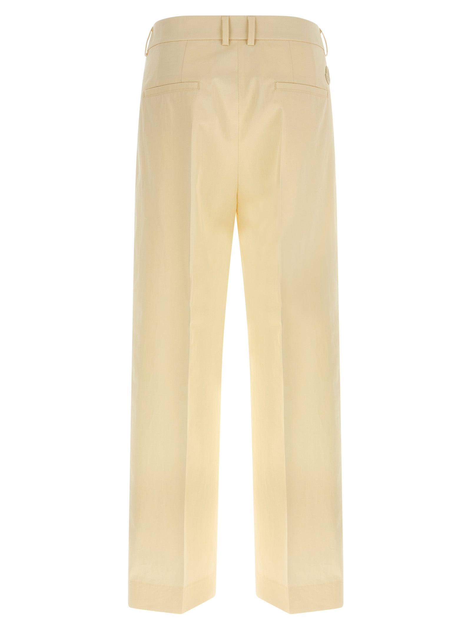 Beige Baumwoll-Anzughose