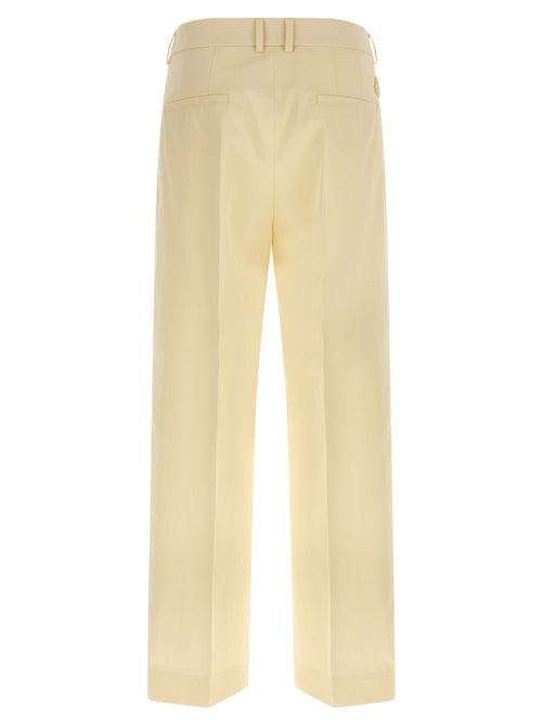 Beige Baumwoll-Anzughose