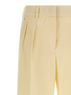 Beige Baumwoll-Anzughose
