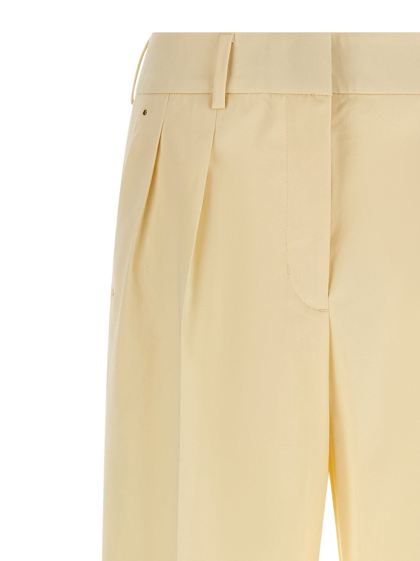 Beige Baumwoll-Anzughose