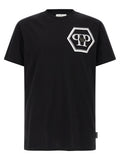 Schwarzes Baumwoll-T-Shirt