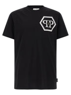 Schwarzes Baumwoll-T-Shirt