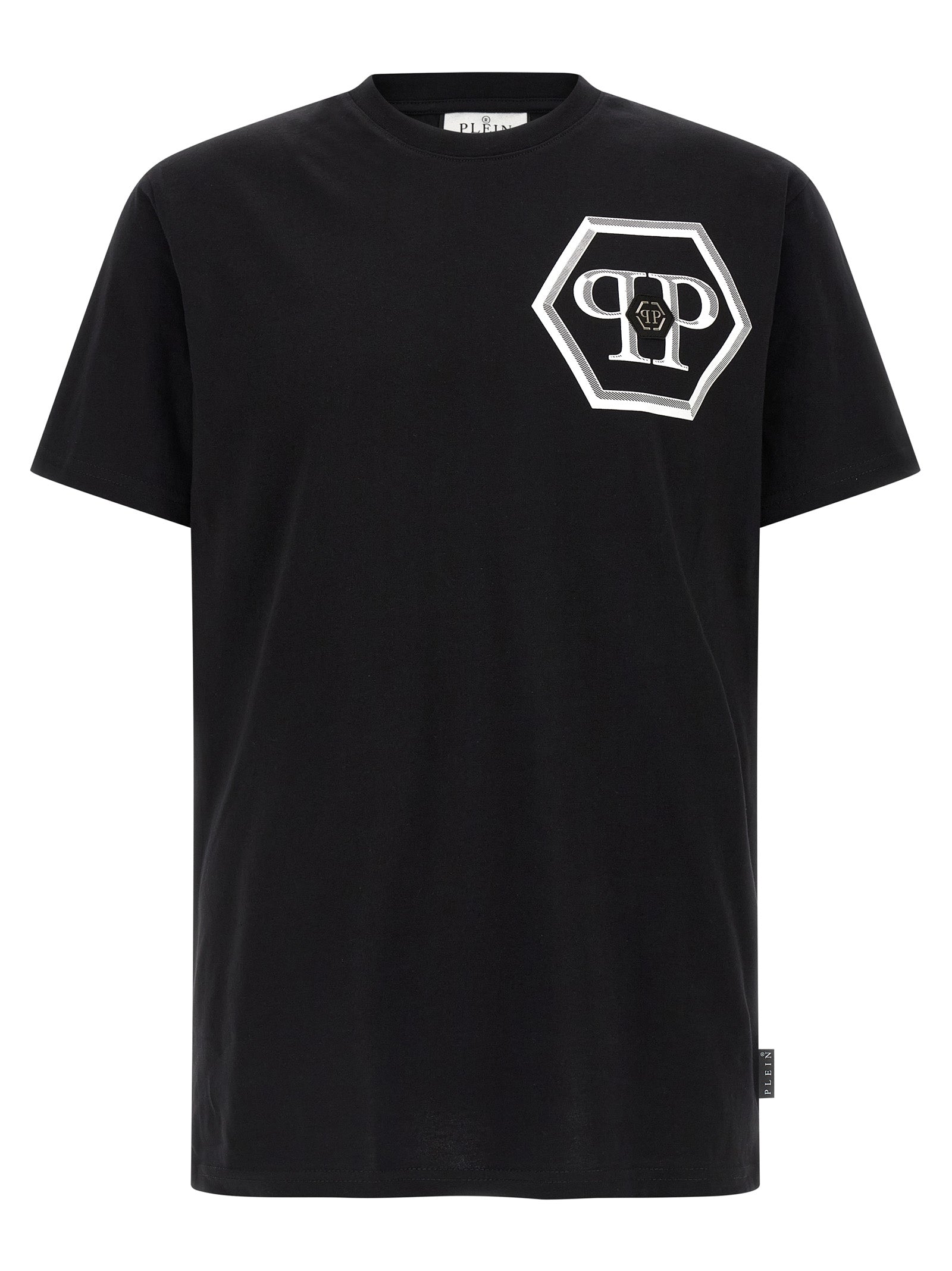 Schwarzes Baumwoll-T-Shirt
