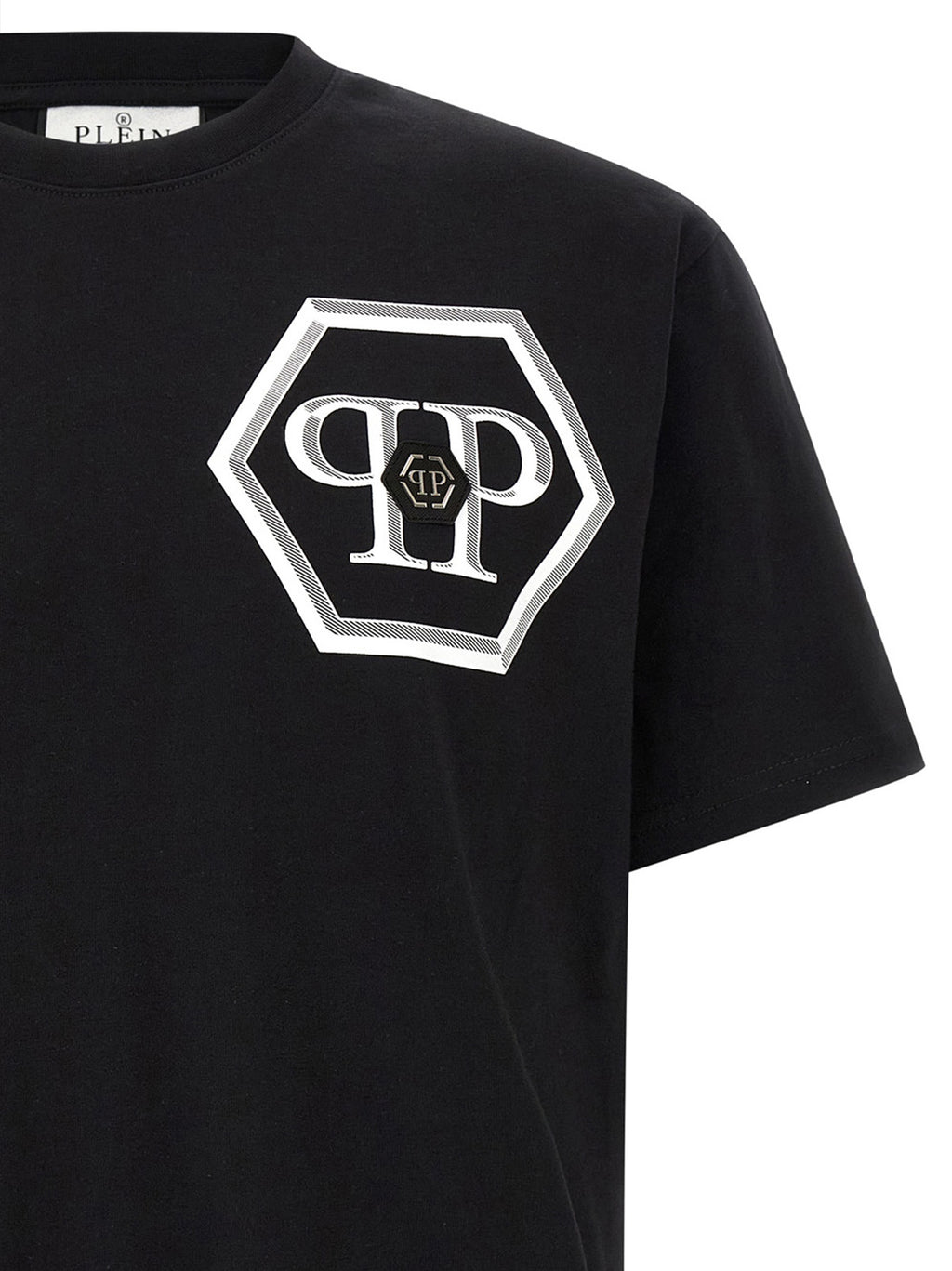 Schwarzes Baumwoll-T-Shirt