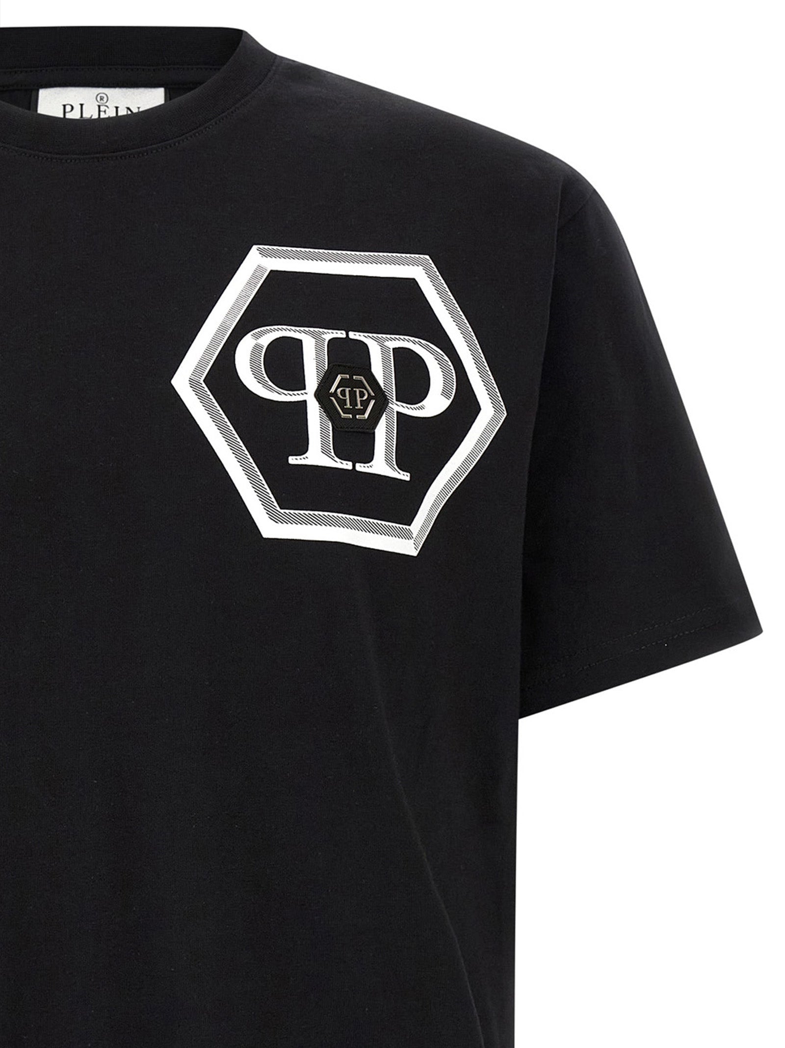 Schwarzes Baumwoll-T-Shirt