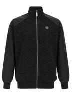 Schwarzer Baumwoll-Sweatshirt