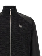 Schwarzer Baumwoll-Sweatshirt