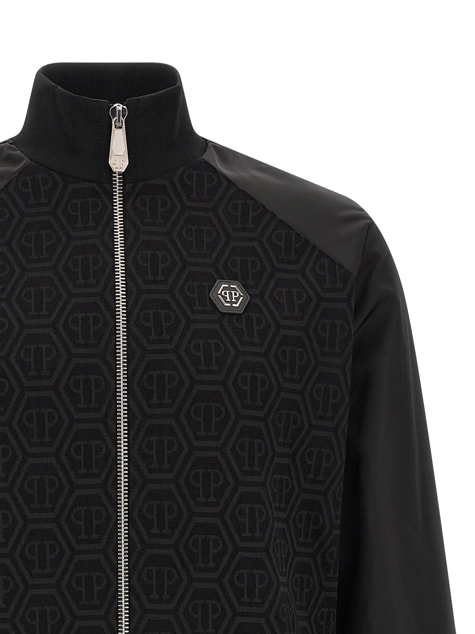 Schwarzer Baumwoll-Sweatshirt