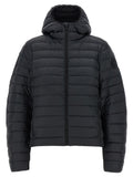 Schwarze Polyamid-Jacke in voller Länge