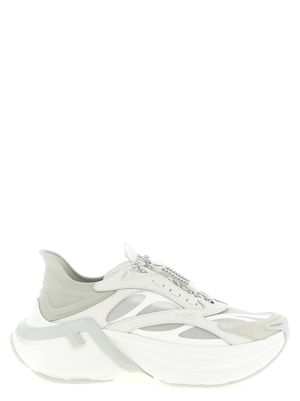 Graue Kalbsleder-Sneaker im Athletic-Stil