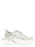 Graue Kalbsleder-Sneaker im Athletic-Stil
