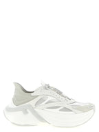 Graue Kalbsleder-Sneaker im Athletic-Stil
