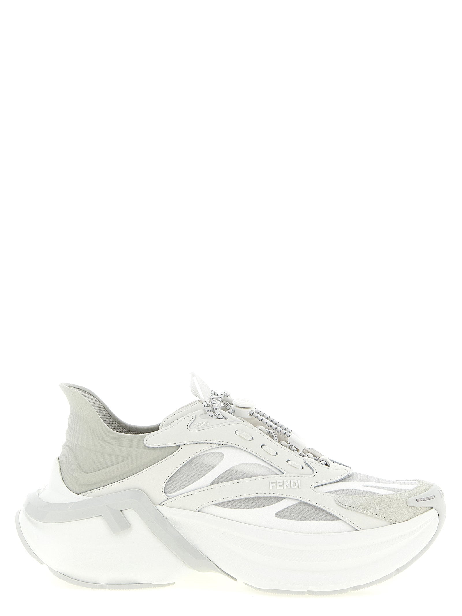 Graue Kalbsleder-Sneaker im Athletic-Stil