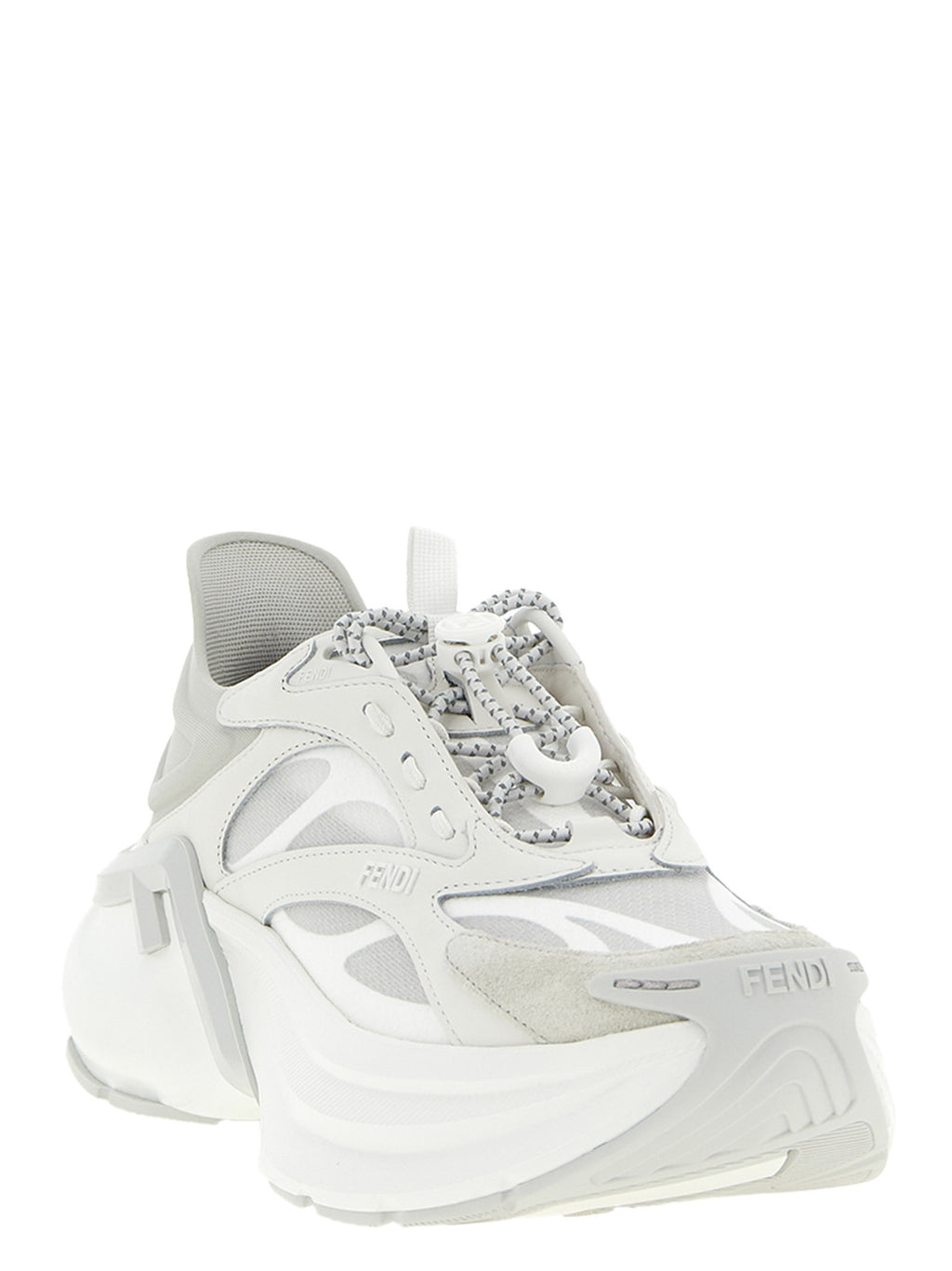 Graue Kalbsleder-Sneaker im Athletic-Stil