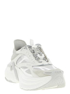 Graue Kalbsleder-Sneaker im Athletic-Stil