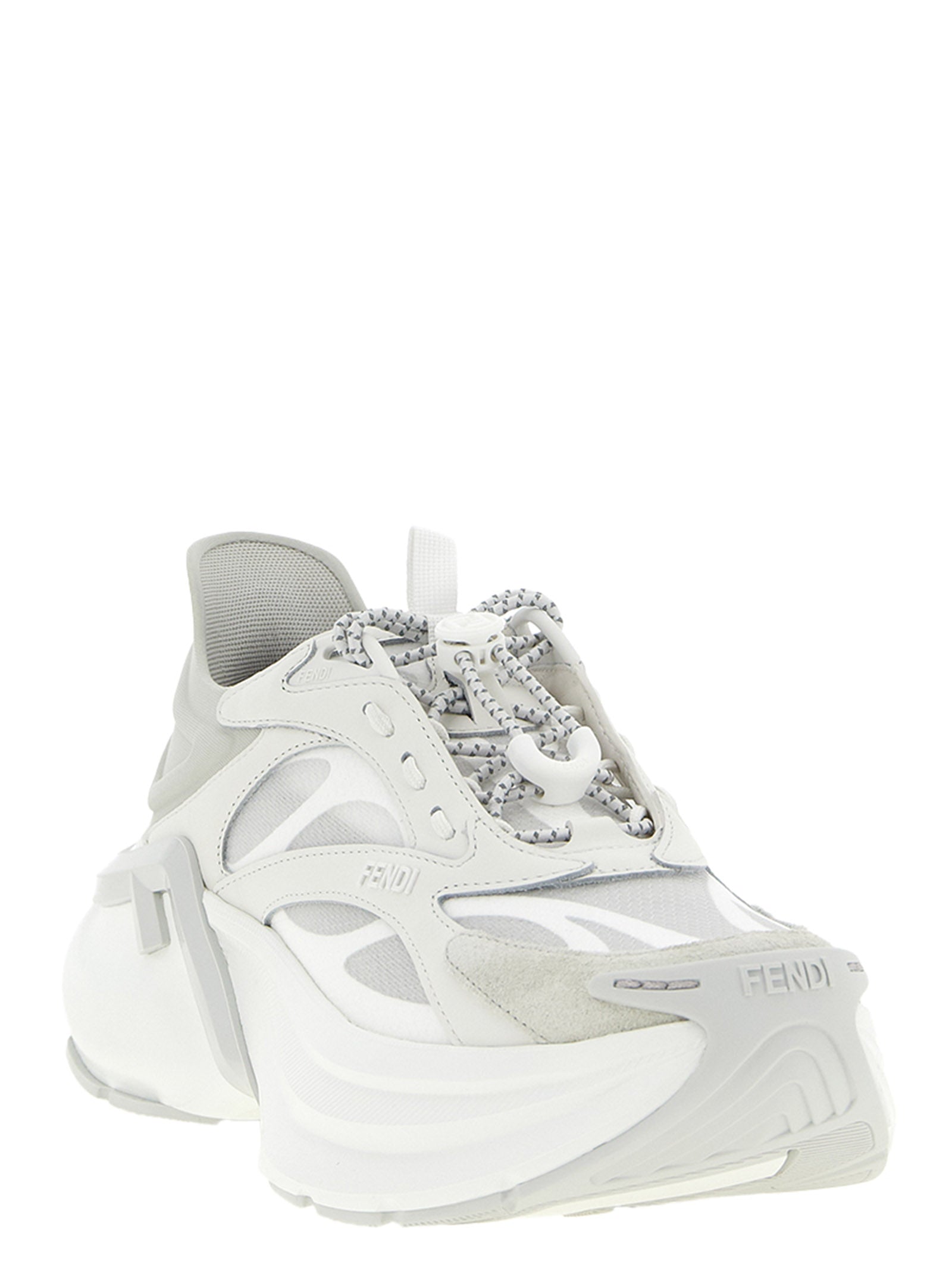 Graue Kalbsleder-Sneaker im Athletic-Stil