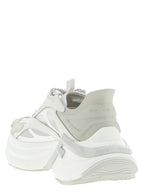 Graue Kalbsleder-Sneaker im Athletic-Stil
