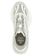 Graue Kalbsleder-Sneaker im Athletic-Stil