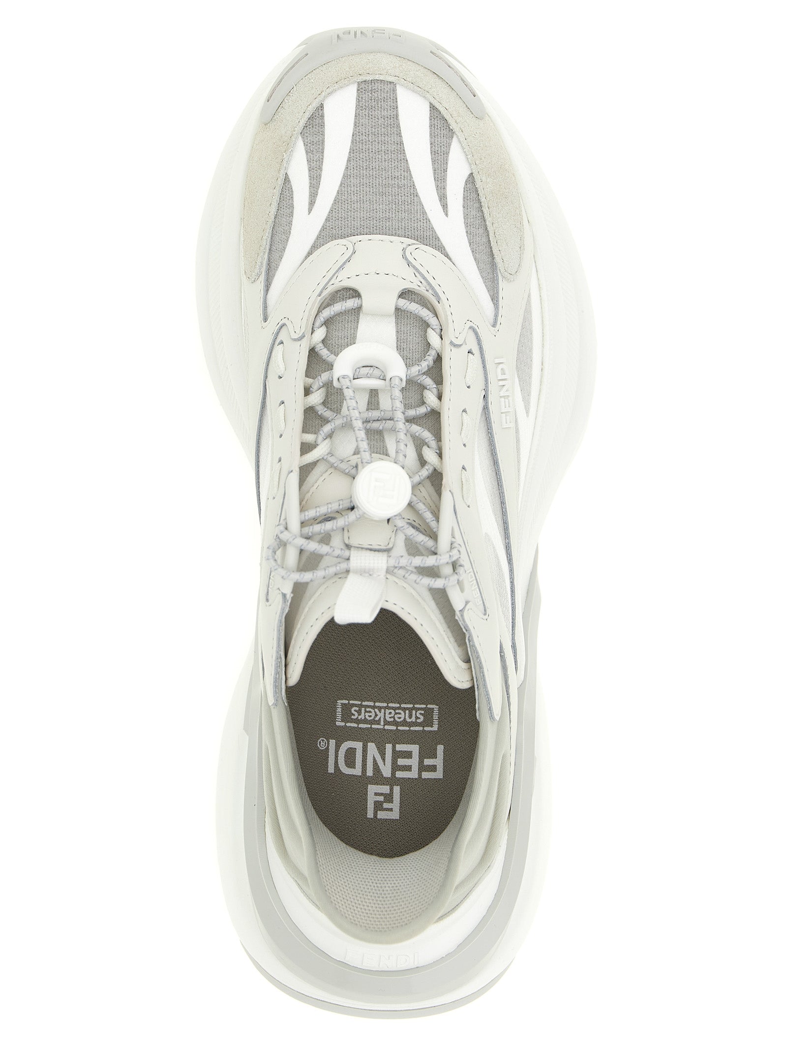 Graue Kalbsleder-Sneaker im Athletic-Stil