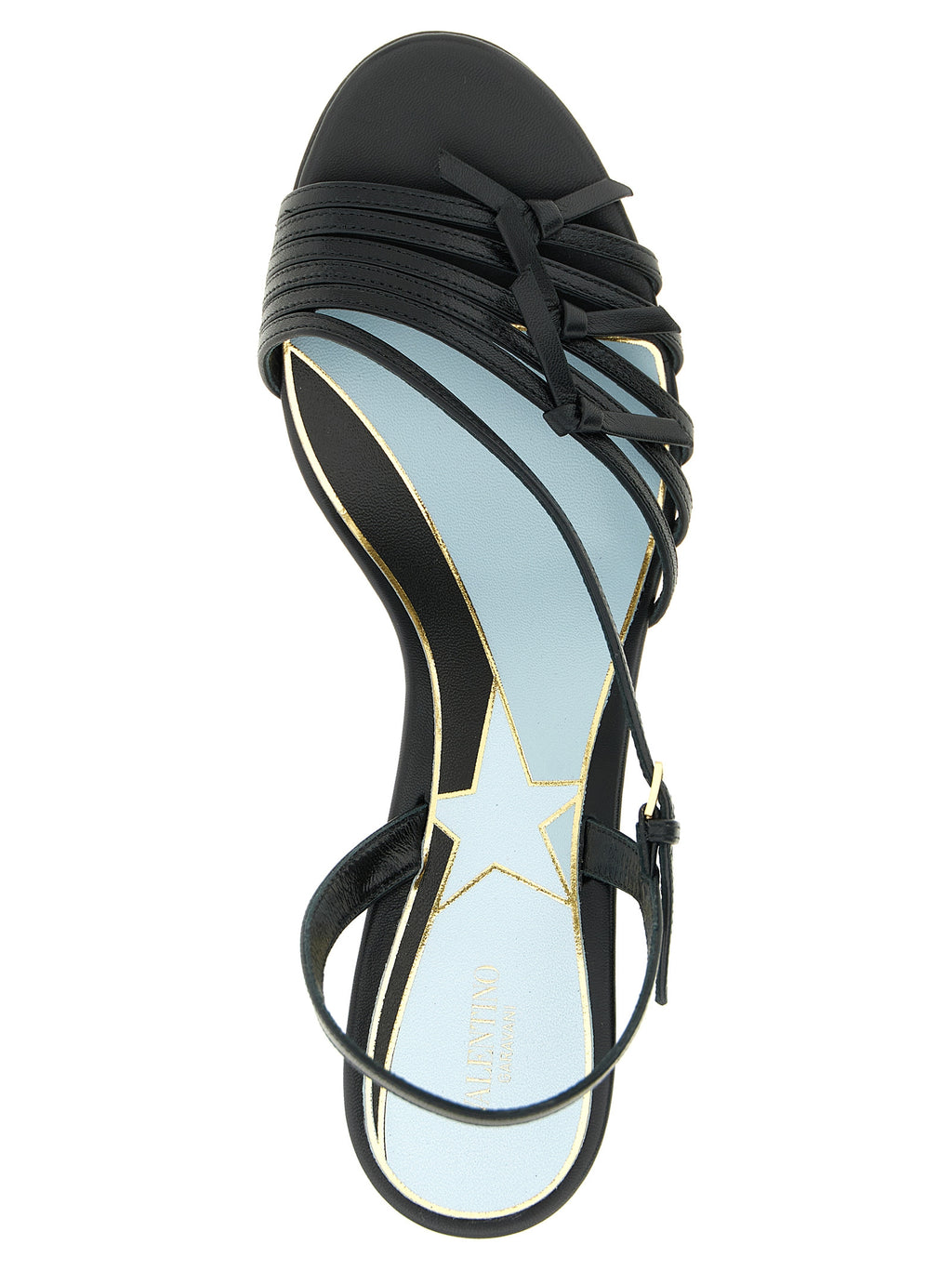 Schwarze Stiletto-Sandalen aus Kalbsleder