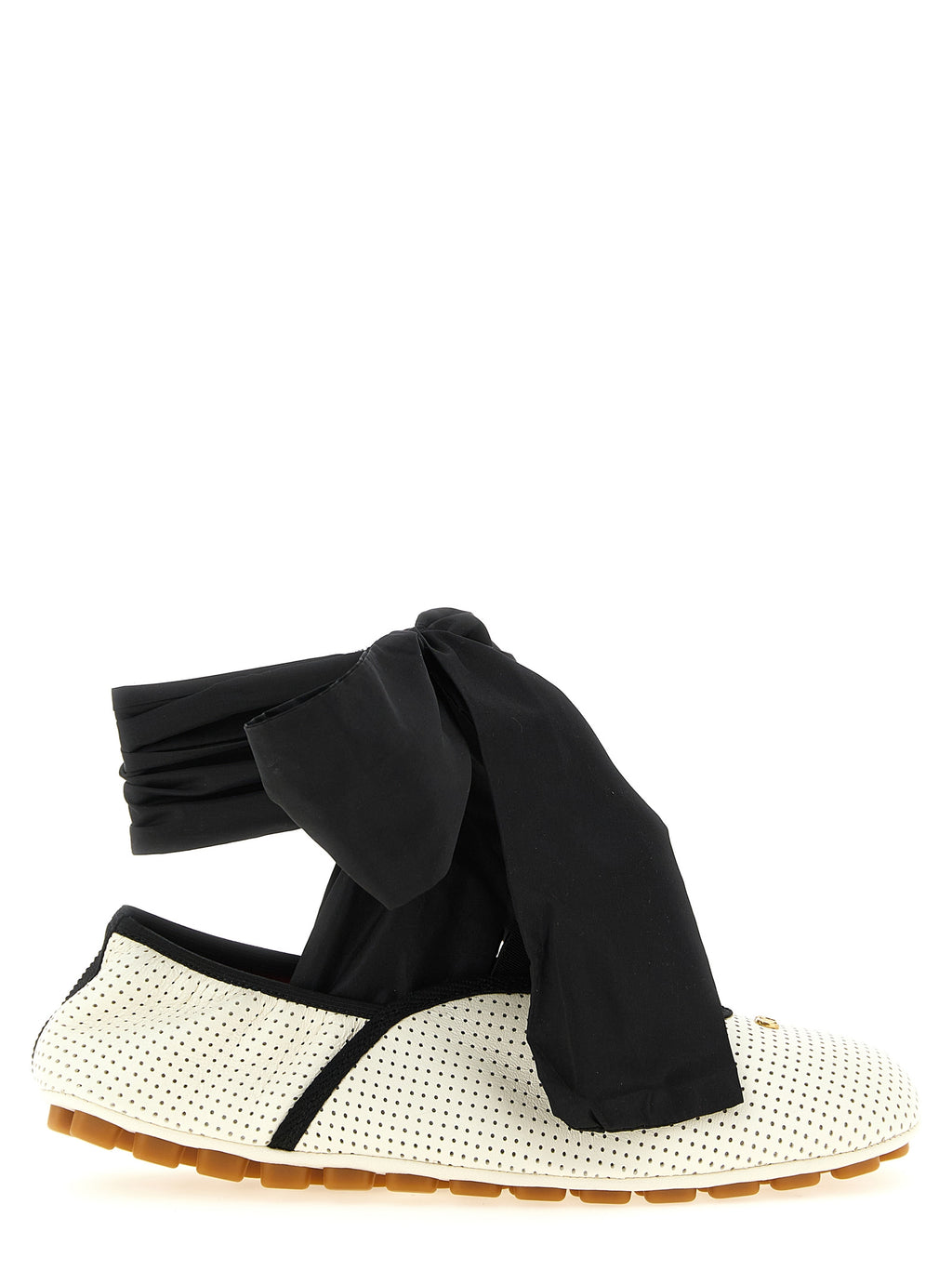 Zweifarbige Ballerinas aus Lammleder