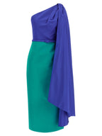 Mehrfarbiges Seiden-Midikleid