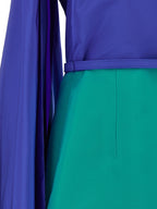 Mehrfarbiges Seiden-Midikleid