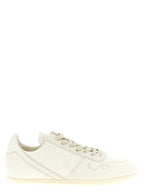 Weiße Low-Top-Sneaker aus Lammleder
