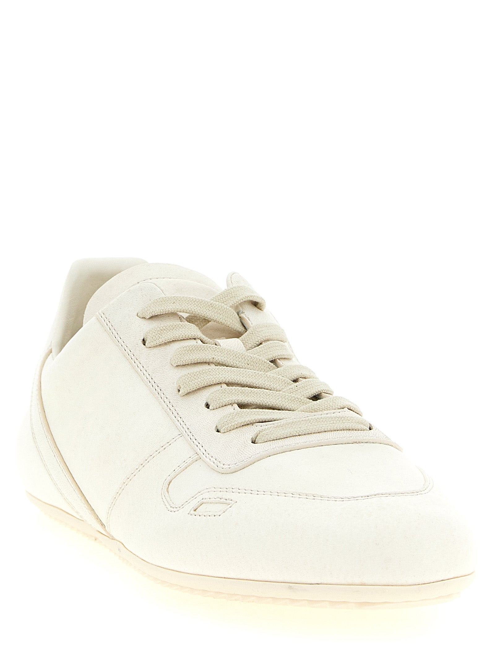Weiße Low-Top-Sneaker aus Lammleder