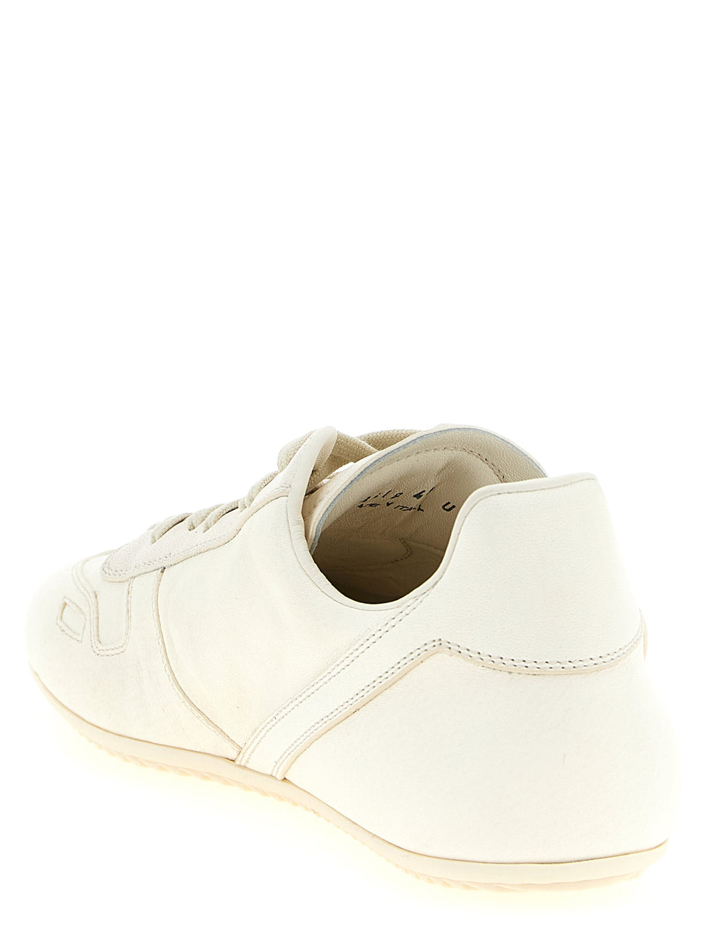 Weiße Low-Top-Sneaker aus Lammleder