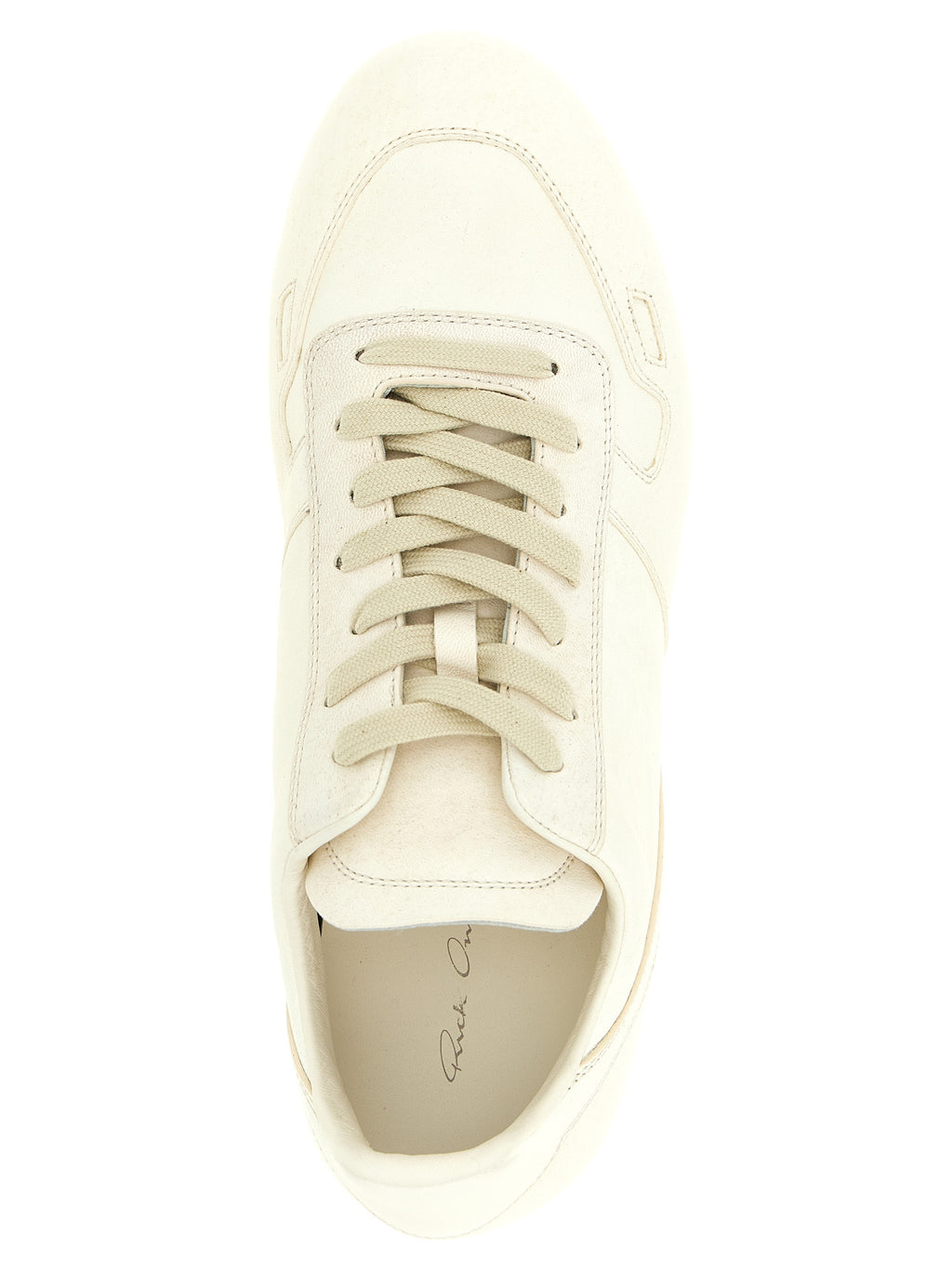 Weiße Low-Top-Sneaker aus Lammleder
