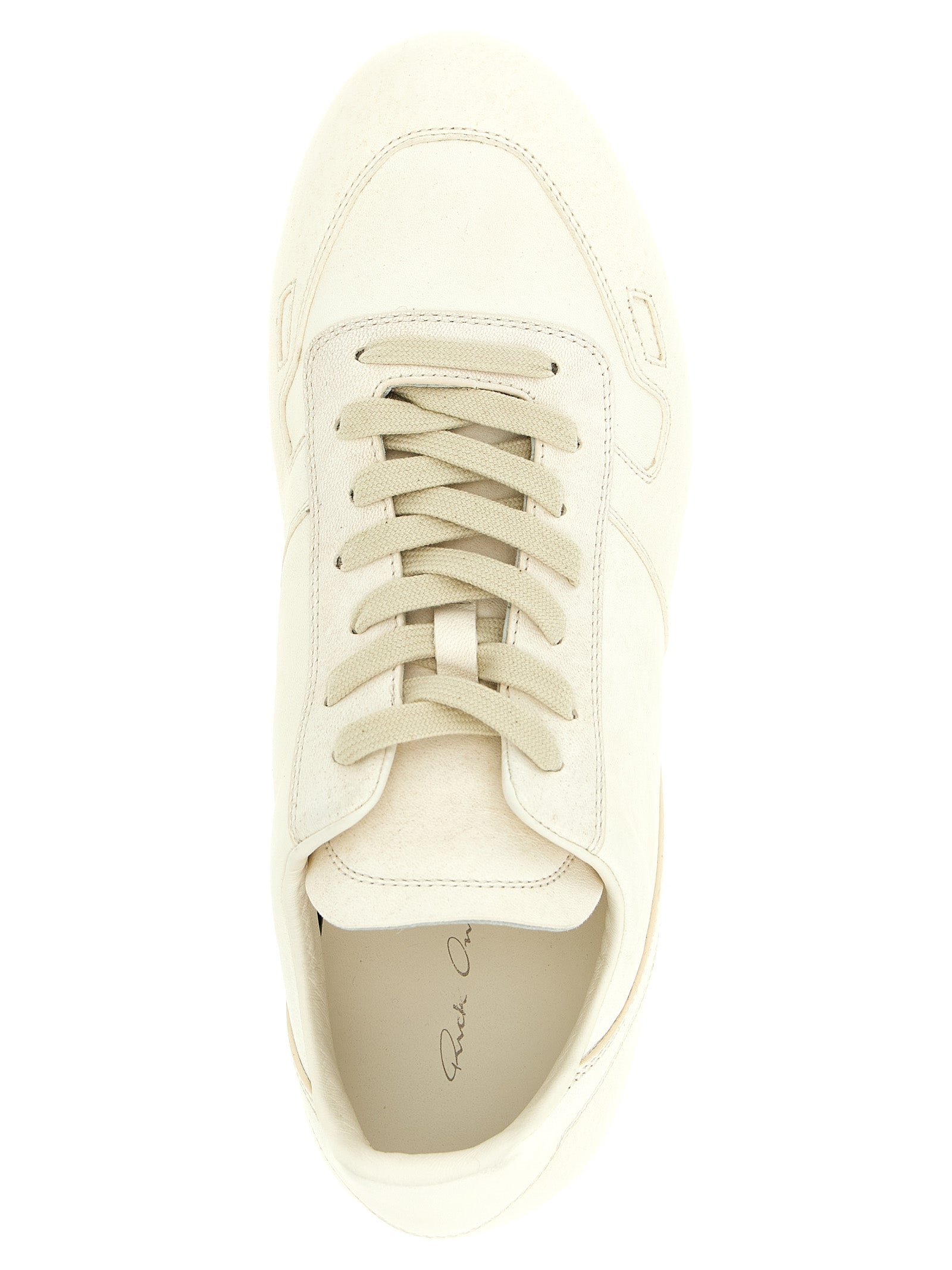 Weiße Low-Top-Sneaker aus Lammleder