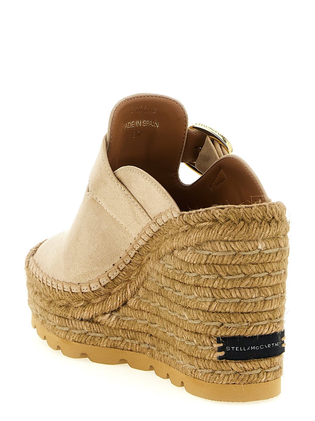 Beige Viskose Keilsandalen