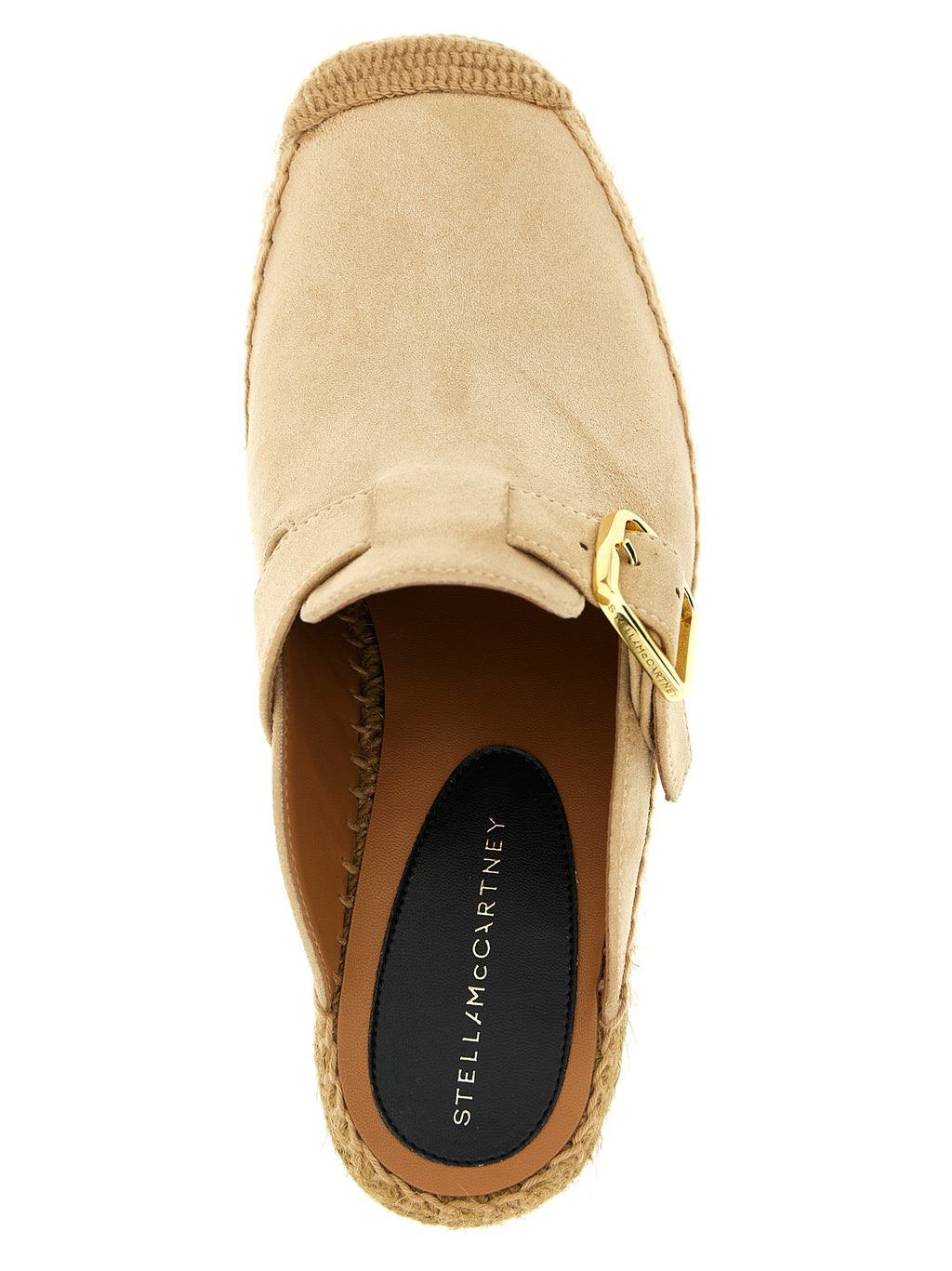 Beige Viskose Keilsandalen