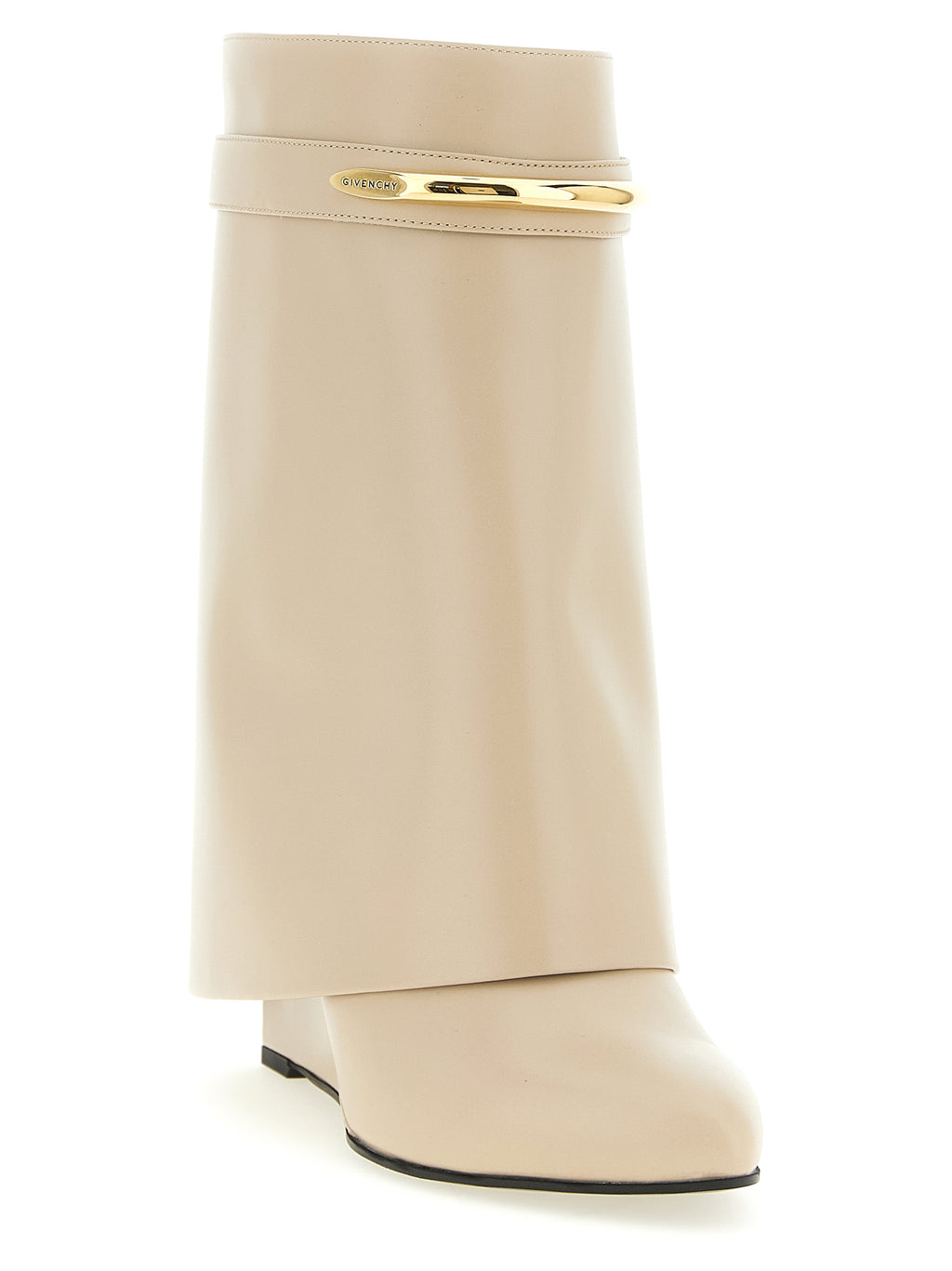 Beige Calfskin Ankle Boots