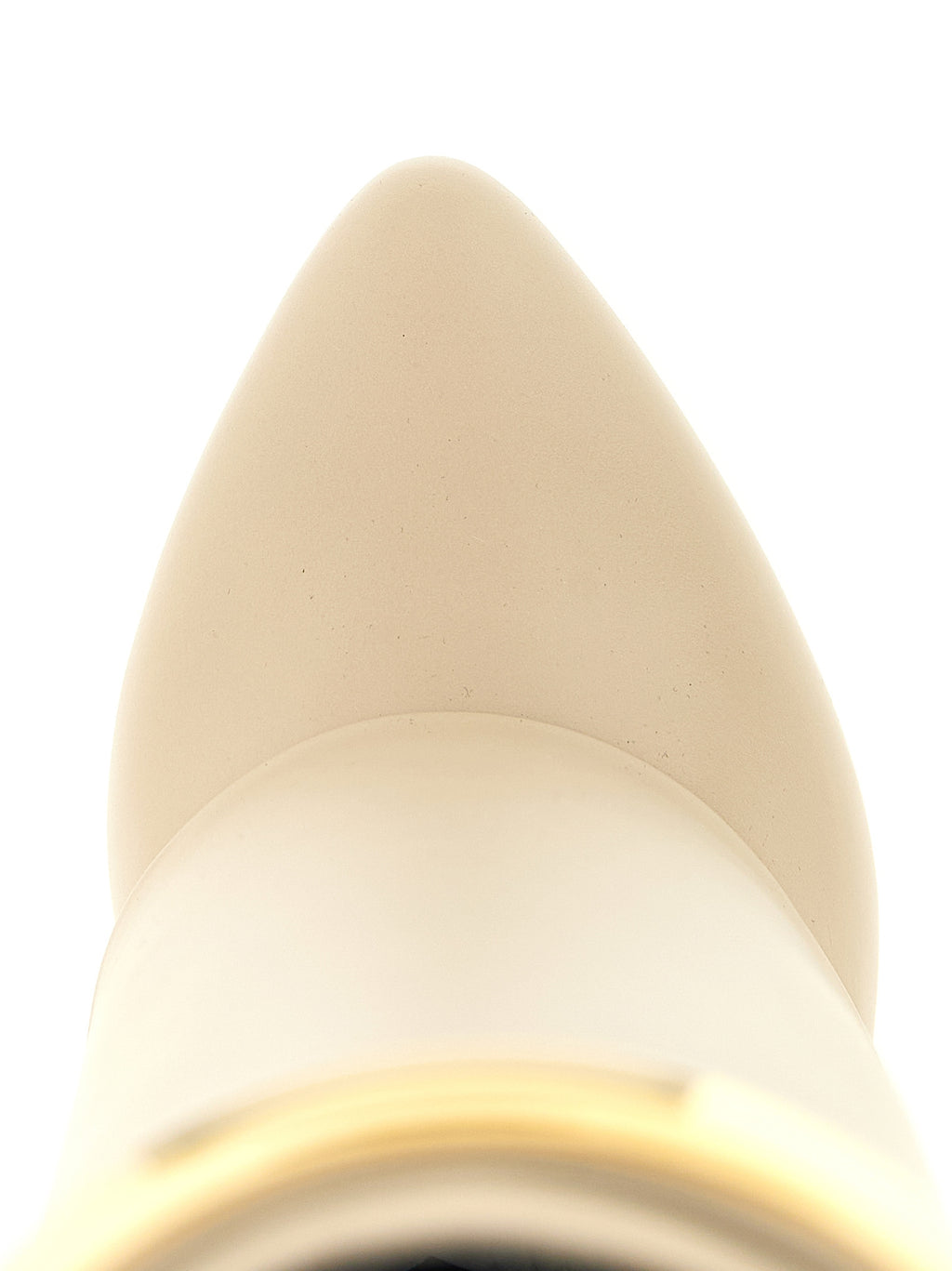Beige Kalbsleder Overknee-Stiefel
