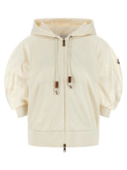Weiße Baumwoll-Kapuzenpullover