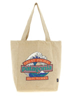 Beiger Shopper aus Baumwolle 332382BM