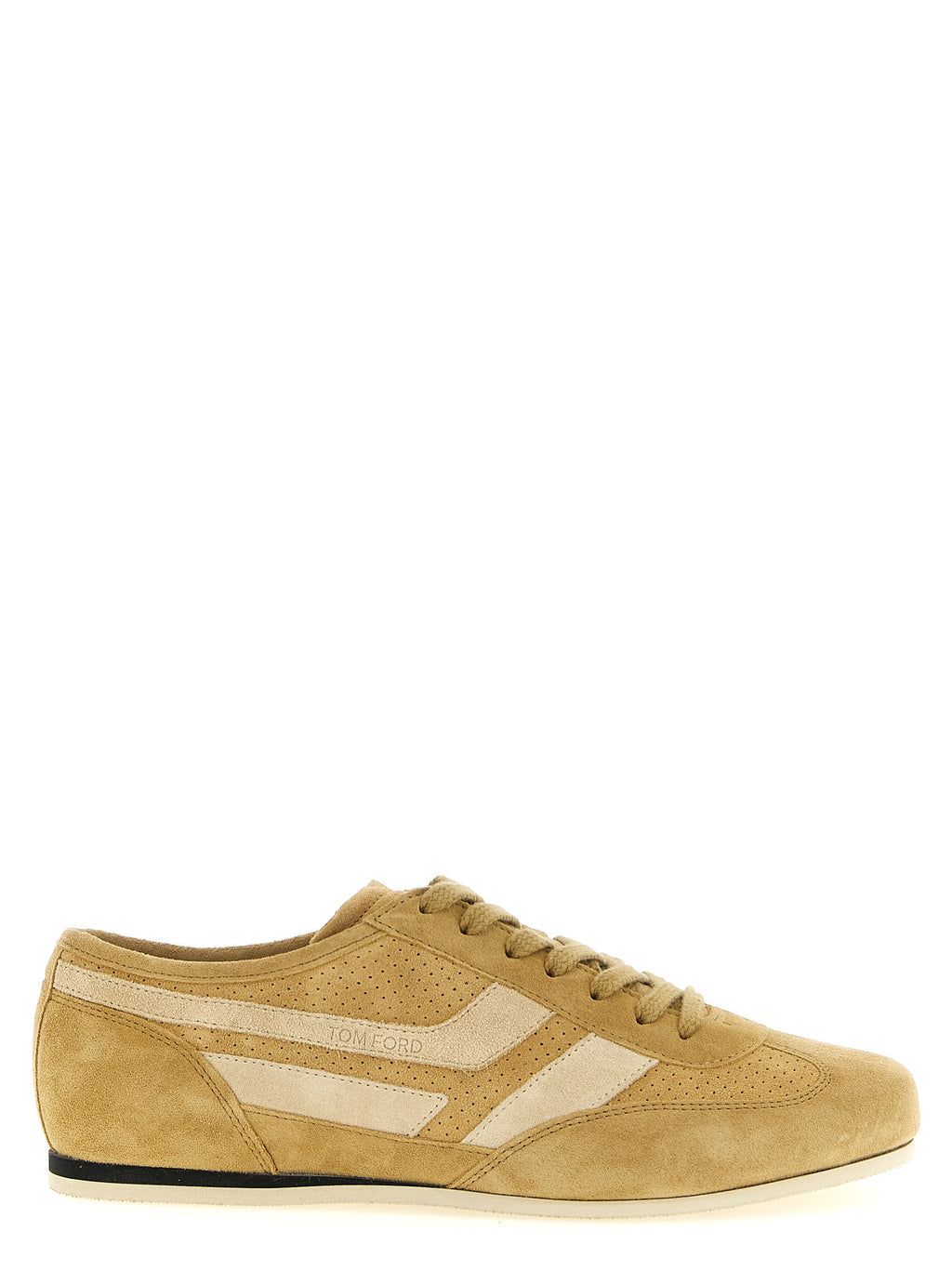 Beige Kalbsleder-Sneakers